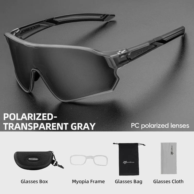 ROCKBROS MTB/Road Bike Glasses – UV400 Polarized Photochromic Cycling Eyewear