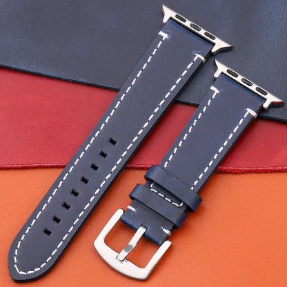 Genuine Leather Apple Watch Strap – Compatible with Series 7, 6, 5, 4, SE (40mm–49mm) for Men & Women
