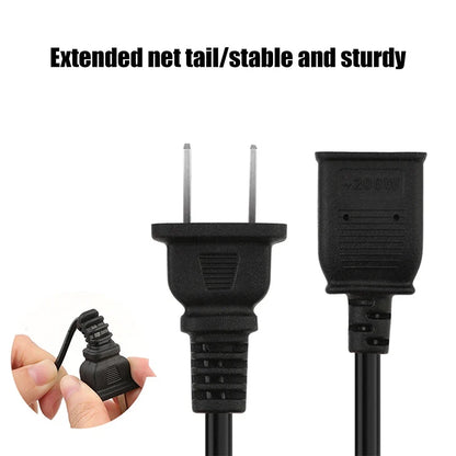 AC Power Cord with ON/OFF Switch - Two-Pin Plug Extension Cable Adapter for Home & Electronics