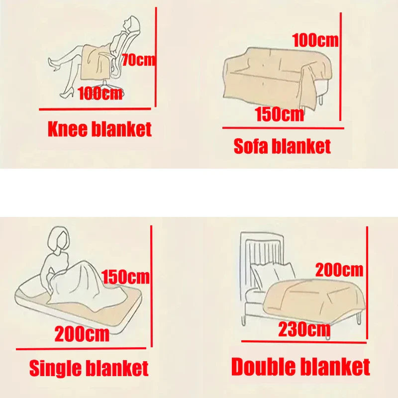 Light Luxury Solid Color Rabbit Velvet Blanket – Thick Warm Flannel Winter Blanket for Bedroom & Living Room