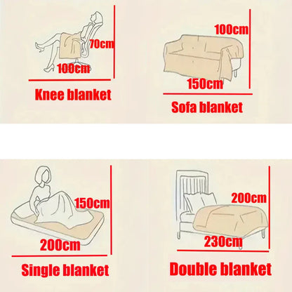 Light Luxury Solid Color Rabbit Velvet Blanket – Thick Warm Flannel Winter Blanket for Bedroom & Living Room