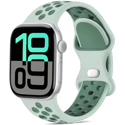 Silicone Apple Watch Strap - Breathable Wristband for Watch 11/10/9/8/7 Ultra 3/2 SE Series 49mm-41mm