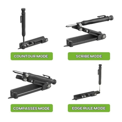 Multi-Function Scribing Ruler - Contour Gauge Measuring Tool for Woodworking, Carpentry & Construction