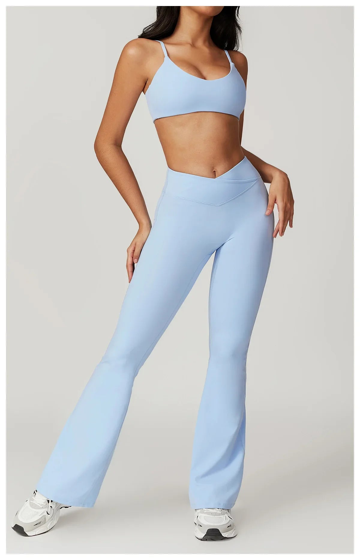 Women’s 2PCS Sportswear Yoga Set – Short Sleeve Crop Top & High Waist Leggings for Gym & Fitness