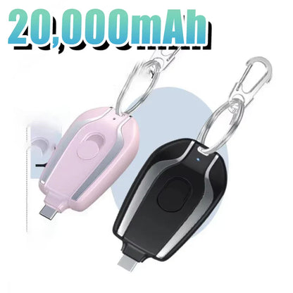 Mini Keychain Power Bank 2000mAh – Portable Emergency Charger for iPhone 12/13/14, Samsung & Xiaomi, Compact USB Power Bank Travel Battery