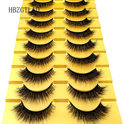 10 Pairs 3D Mink False Eyelashes – Natural Long & Short Fake Lashes Makeup Kit (38 Styles)