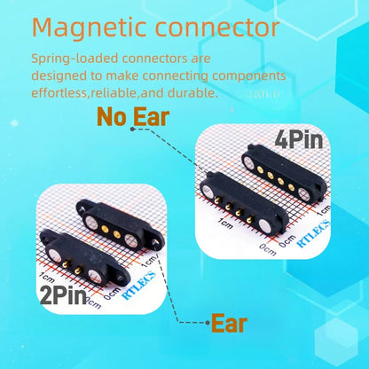 DC Magnetic Pogo Pin Connector - 2A Spring Loaded 2-9 Pin Male Female Power Socket