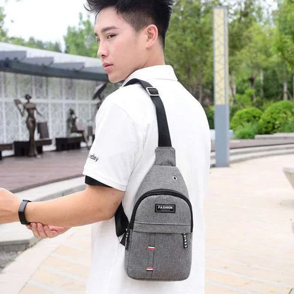 New Fashion Waterproof Nylon Chest Bag for Men - Simple & Stylish One-Shoulder Crossbody Design