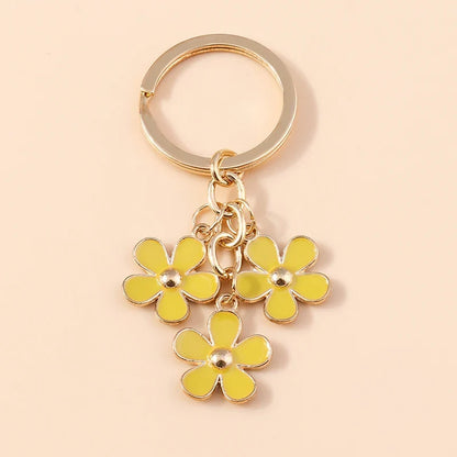 Sakura Flower Enamel Keychain - Colorful Cute Key Ring Handbag Accessory Gift for Women & Girls