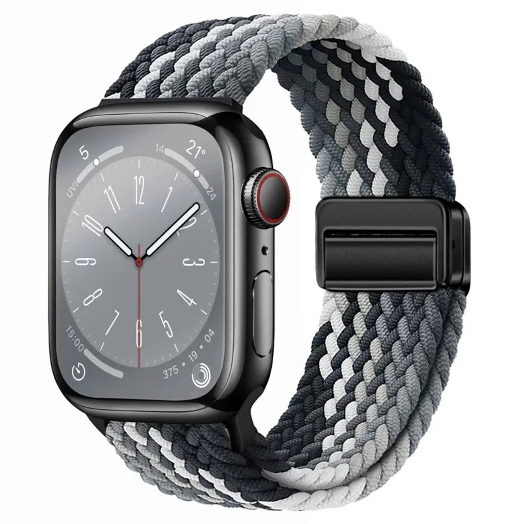 Nylon Braided Apple Watch Band - Durable Replacement Strap for Series 10/9/8/7/6/5/3 SE Ultra 49mm to 38mm