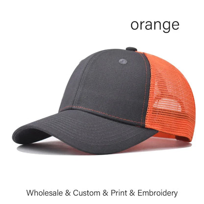 Custom Embroidered Baseball Cap - DIY Logo Mesh Hat for Men & Women, Adjustable Cotton Unisex Cap