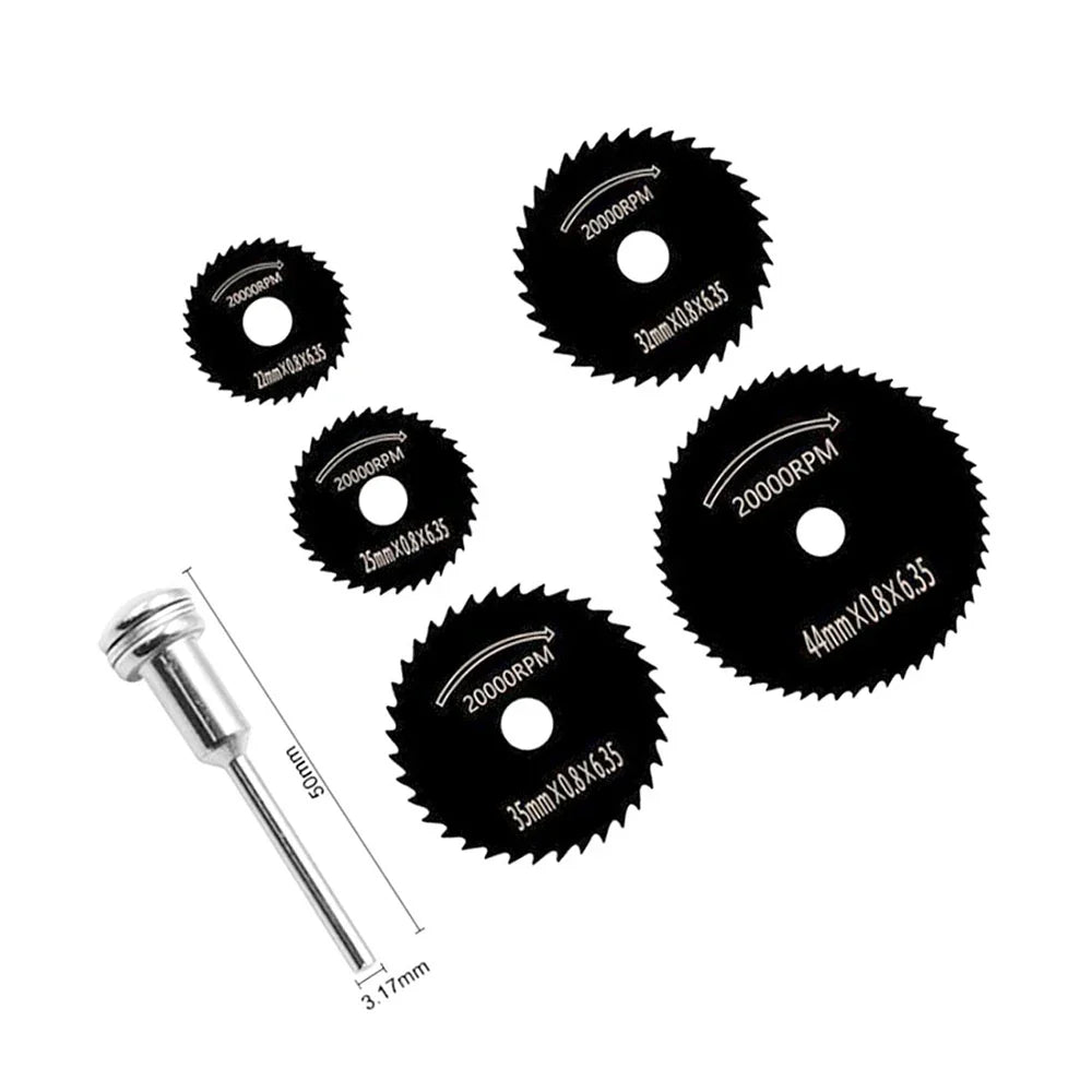 6Pcs HSS Circular Saw Blade Set - Woodworking & Metal Cutting Blades for Electric Drills and Grinders