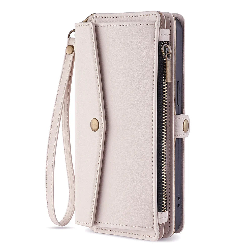 Magnetic Leather Wallet Phone Case for iPhone SE (2020/2022) to 15 Pro Max – Flip Cover with Card Holder & Stand Function