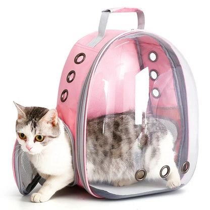 Cat Pet Carrier Backpack – Transparent Bubble Capsule Design, Breathable Travel Bag for Small Pets (Cats, Puppies, Birds)