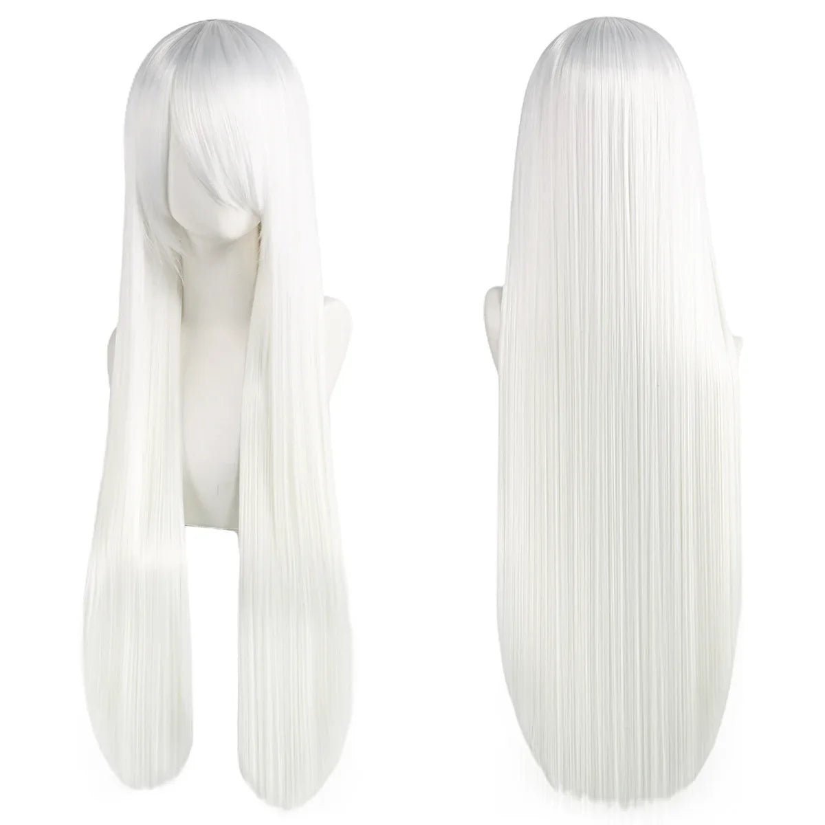 80cm Long Cosplay Wig - Synthetic Straight Hair with Bangs for Lolita Anime Costume Party Styling