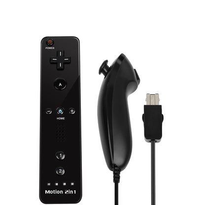 2-in-1 Nintendo Wii Controller Set | Wireless Remote Gamepad with Motion Plus Joystick & Silicone Case