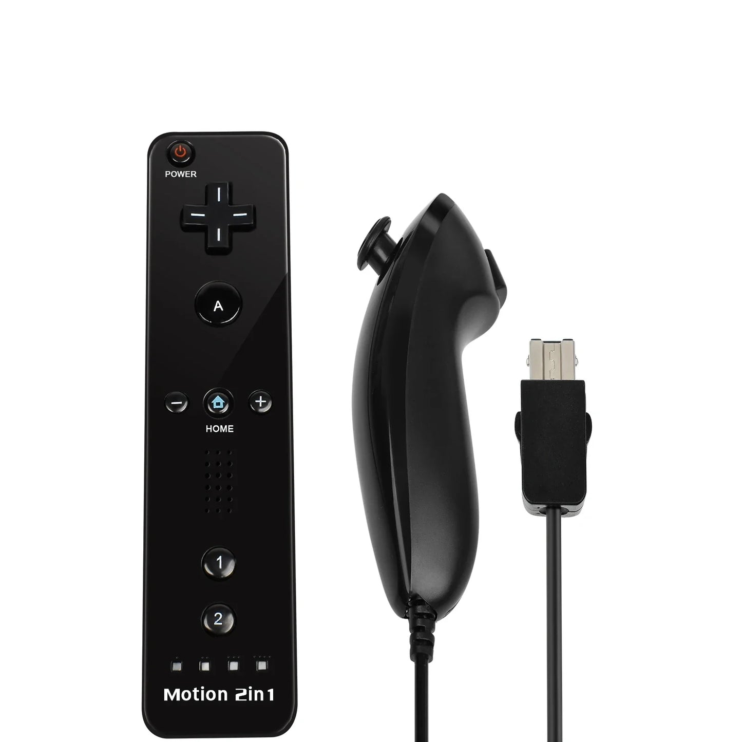 2-in-1 Nintendo Wii Controller Set — Wireless Motion Plus Gamepad with Silicone Case