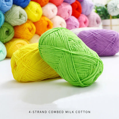 40-50g/Set 4ply Milk Cotton Knitting Yarn – Dyed Lanas for Crochet, Sweaters, Hats & Dolls, Affordable Craft Supplies