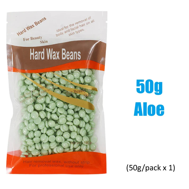 500g/200g/50g Hard Wax Beans – European Brazilian Pearl Wax for Hair Removal & Wax Warmer Machine