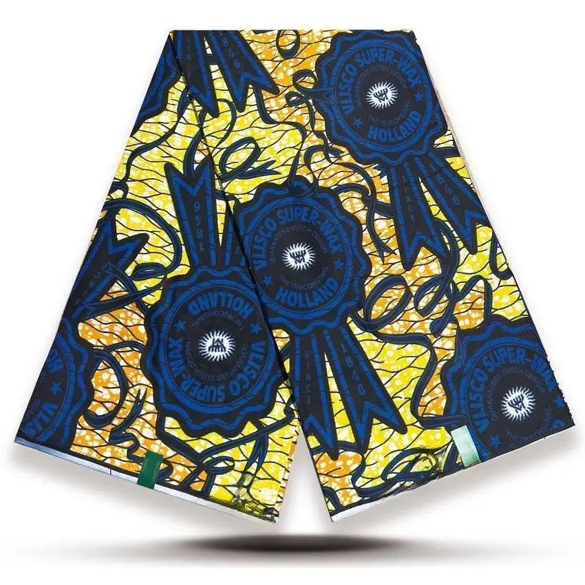 Original African Wax Print Fabric - 6 Yards Soft 100% Cotton Nigerian Ankara Pagne Batik Material