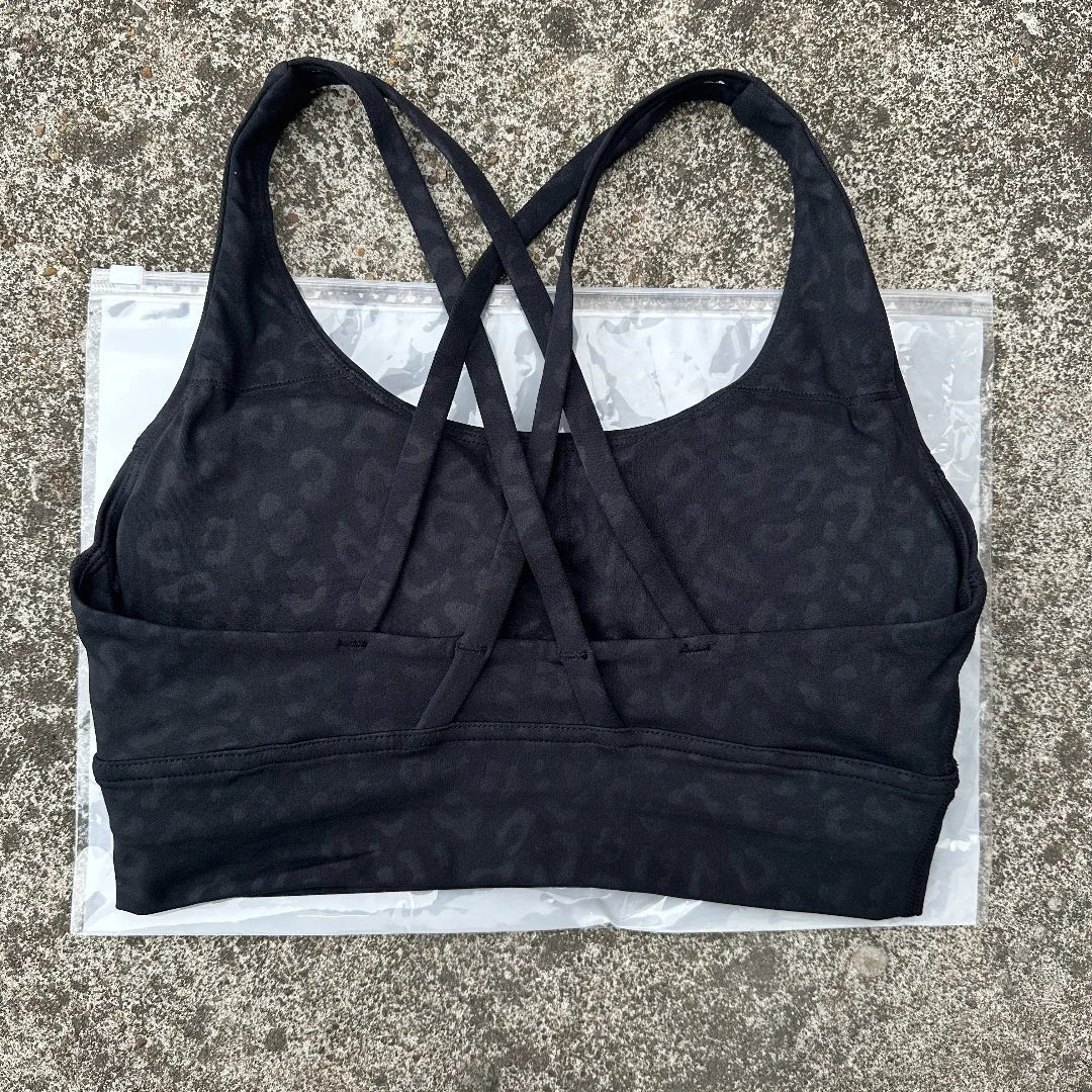 Women’s Cross Back Sports Bra - High Support Fitness Yoga Training Top with Removable Chest Pads