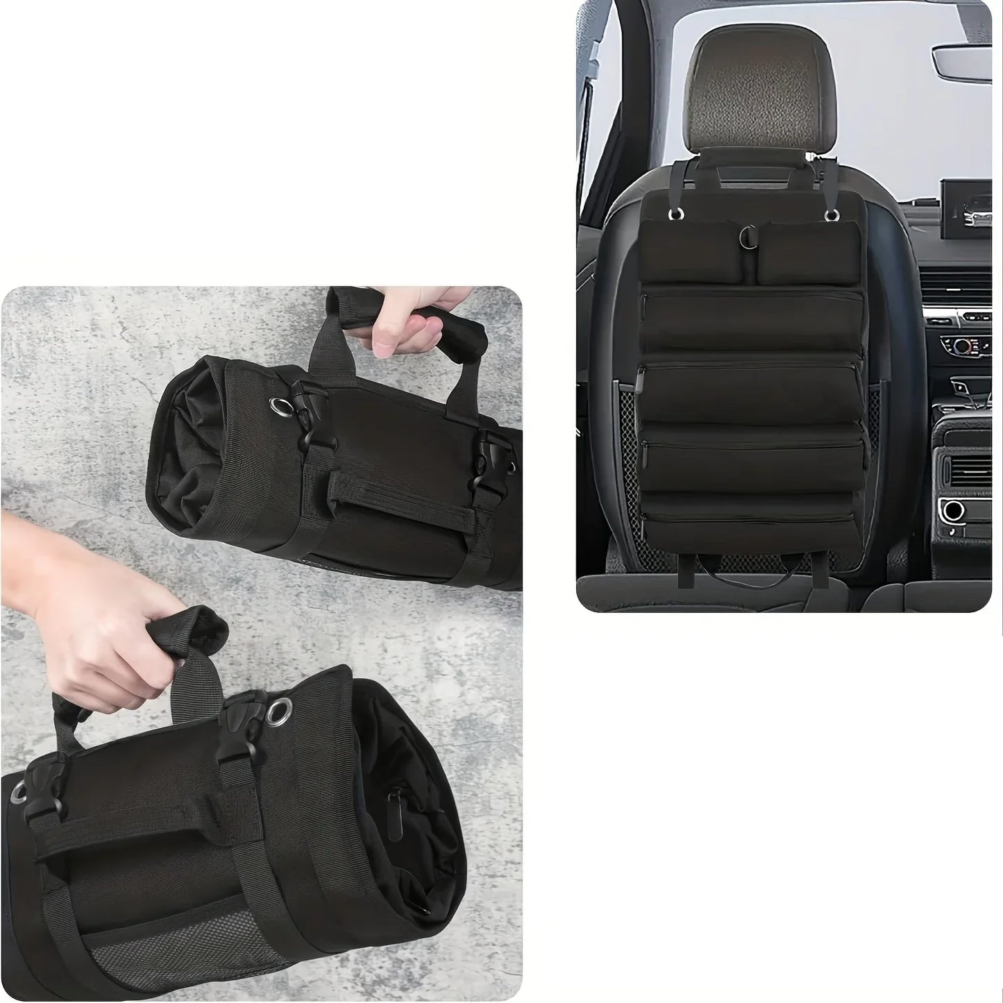Roll-Up Tool Bag Organizer - Heavy-Duty Portable Tool Bag with 6 Detachable Pouches