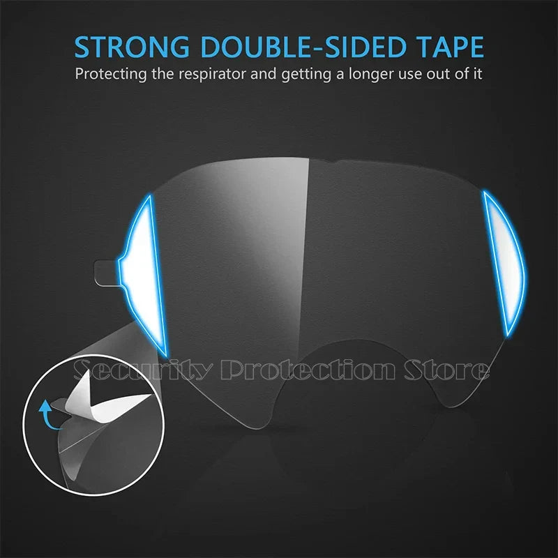 Peel-Off Lens Covers for 3M Respirator Masks – 5/10/20/30/50/100pcs Compatible with 6885, 6000, 6700, 6800 & 6900 Series