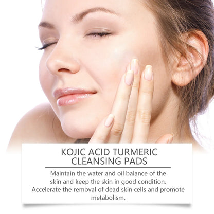 EELHOE Turmeric and Kojic Acid Facial Cleansing Pads - Exfoliating Daily Skin Care for Pores, Dirt Removal, and Moisturizing