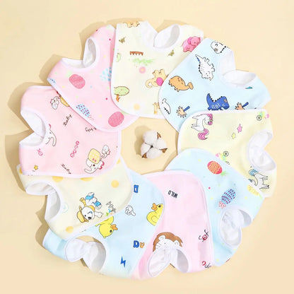 Cotton Baby Bib Set - 4/6/8/10PCS Waterproof Feeding Bibs & Toddler Scarf Protection for Newborn Boys Girls