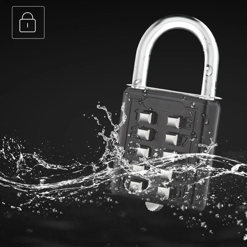 8-Digit Combination Padlock – Waterproof Zinc Alloy Travel Luggage & Outdoor Anti-Theft Smart Lock