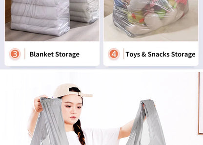 10PCS Large Plastic Storage Bags — Thick Moving & Organizer Bags for Clothes, Toys, Bedding, Duvets