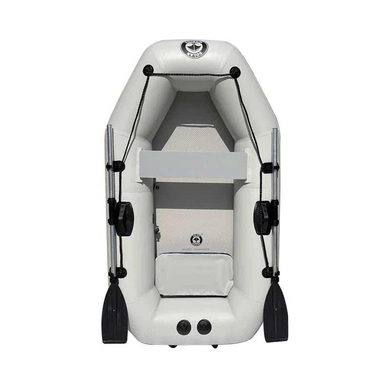 Solarmarine 2M Inflatable Boat – 2-Person PVC Fishing Kayak Canoe with Free Accessories for Surfing & Drifting