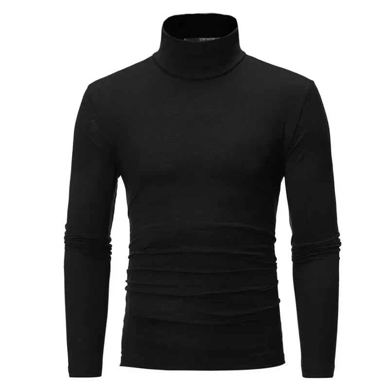 Men's Thin Turtleneck Sweater - Spring Autumn Knitted Warm Pullover Full Color Casual Top