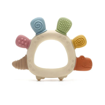 Baby Dinosaur Silicone Teether - BPA Free Easy Grip Chewing Toy for Newborns & Infants