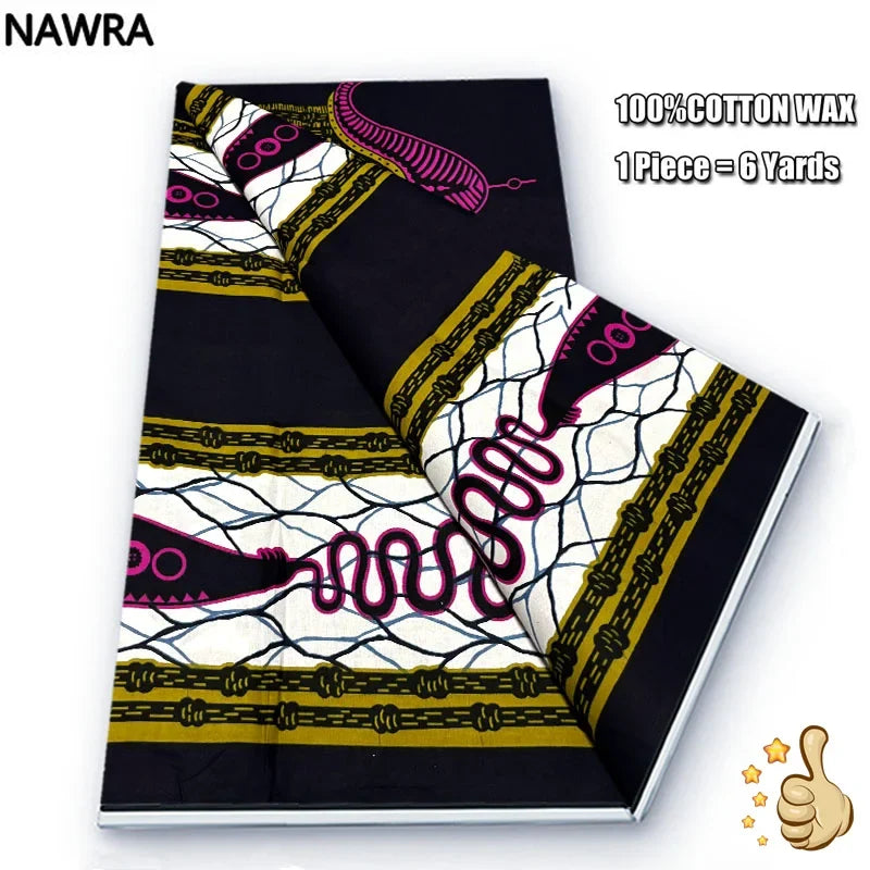 2026 African Real Wax Print Fabric - 100% Cotton Nigerian Ghana Style Pagne for Women