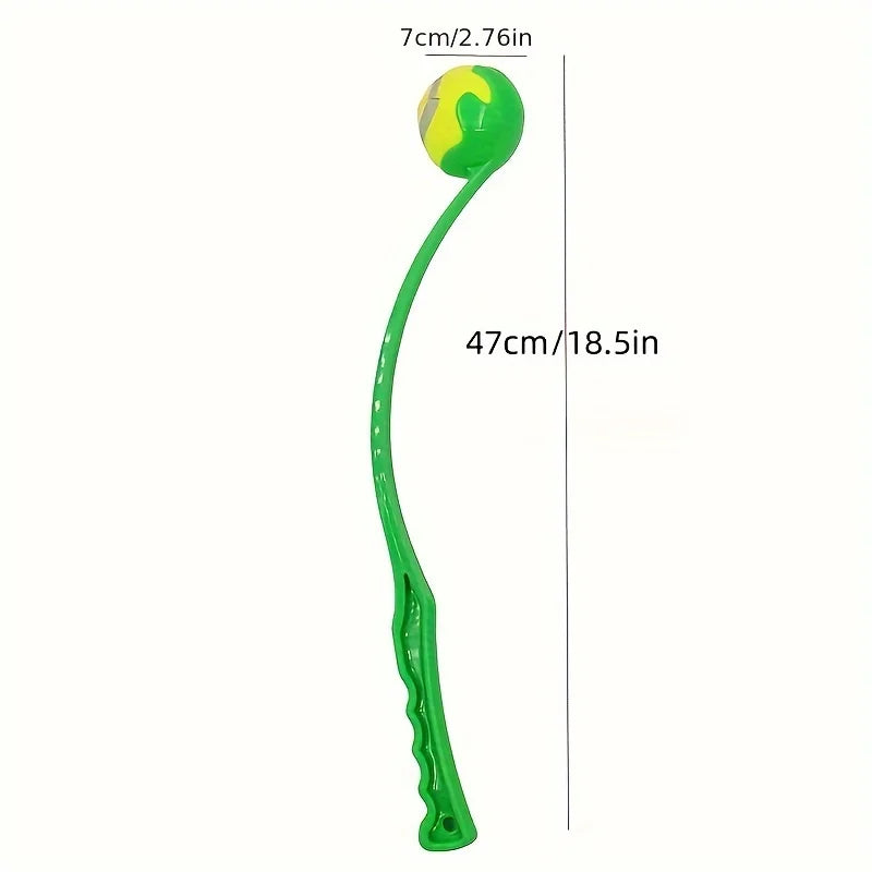 Pet Tennis Ball Launcher Stick - Durable Interactive Dog Ball Thrower for Outdoor Training & Exercise