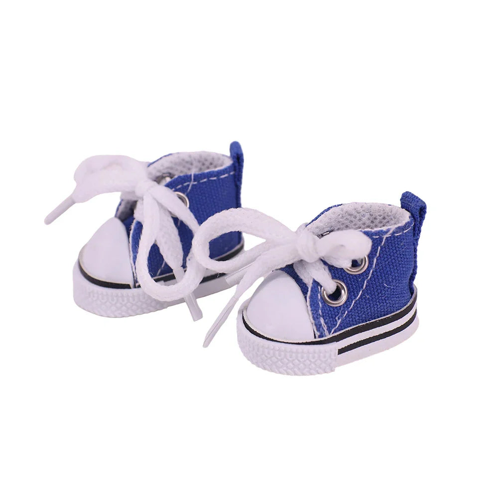 3.8cm Doll Canvas & Leather Shoes for 17cm Labubu Dolls – Cute Doll Clothes Accessories & Gift for Girls