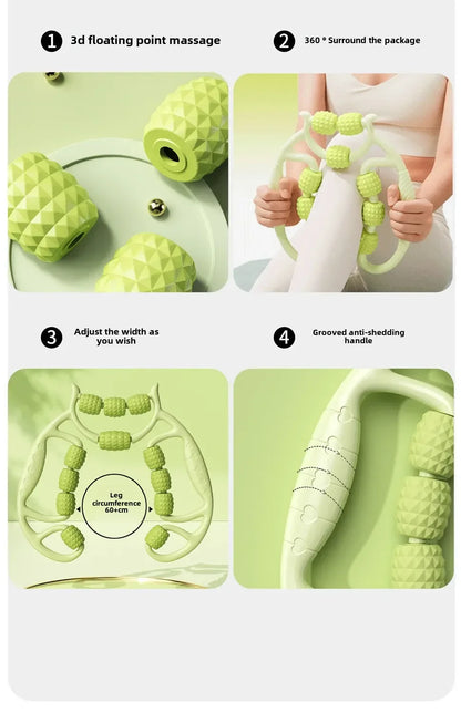 9/12/18-Round Circular Leg Massager – Muscle Stretching & Slimming Roller Clamp for Legs