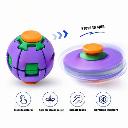 3D Printed Fidget Spinner Ball - Press-to-Spin Sensory Stress Relief Toy