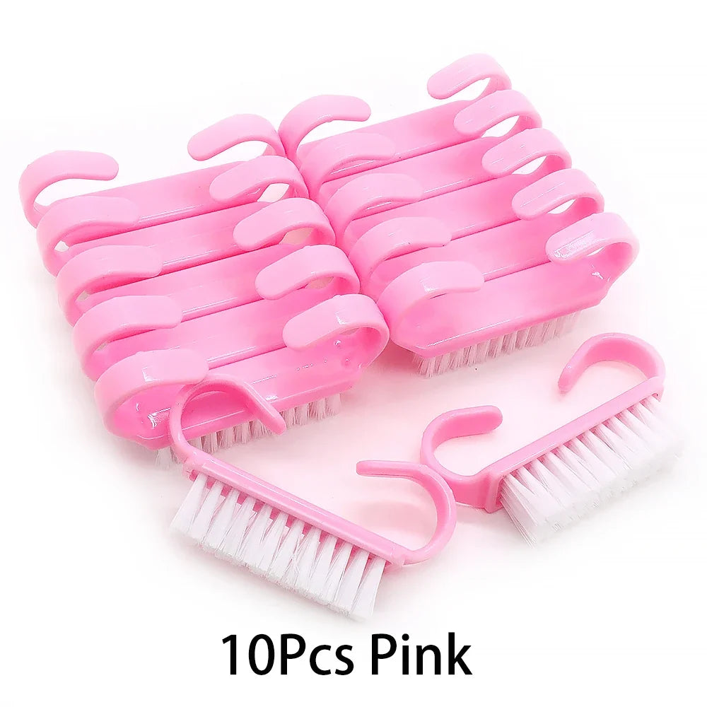 10/20/50/100pcs Nail Cleaning Brush Set - Handle Grip Fingernail Scrubber Tools for Men & Women Manicure Care