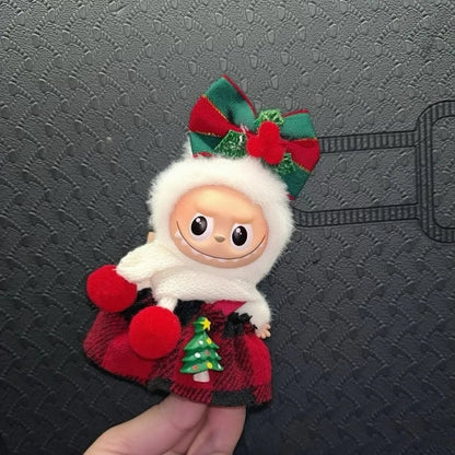 Mini Labubu 4.0 Pin – Love Clothes & Christmas Skirt Cloak Accessory for Labubu V4 Outfit
