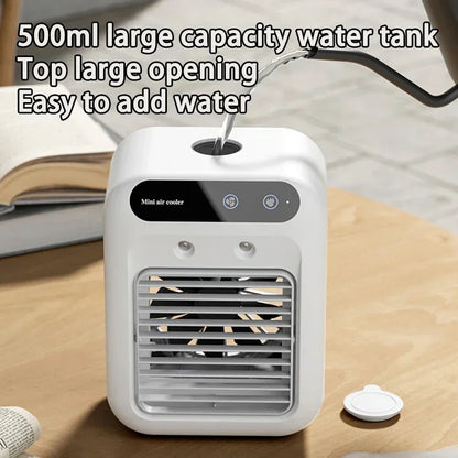Portable Desktop Air Cooler - Mini Spray Humidifying Fan for Home, Dorm & Office Cooling