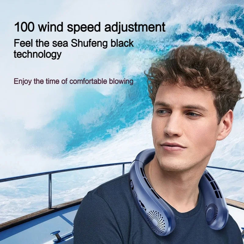 Wearable Neck Fan - 5-Speed Low Noise Hands-Free Cooling Fan for Indoor & Outdoor Sports