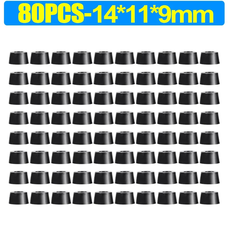 8/80pcs Rubber Furniture Pads - Non-Slip Floor Protectors & Chair Leg Bumper Gaskets for Tables and Cutting Boards