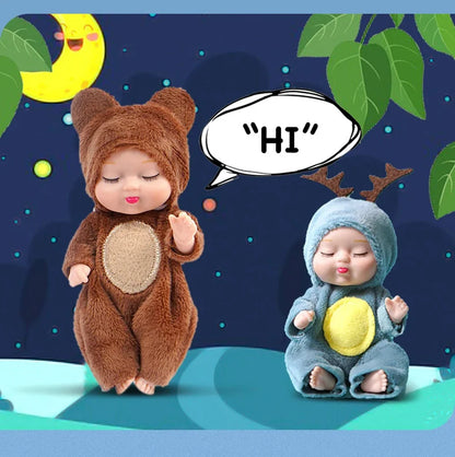 6-Piece Reborn Doll Kit – Mini Princess Sleeping Baby Dolls with Clothes & Accessories, Birthday Gift for Kids