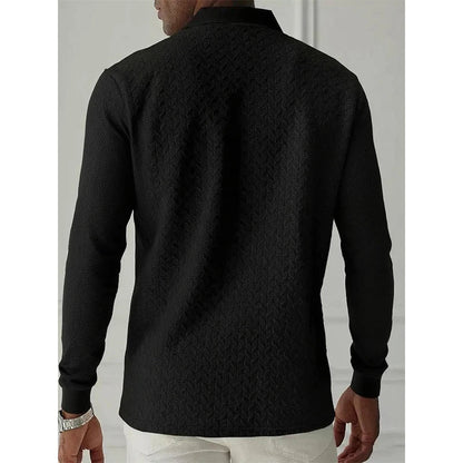 Men’s Long Sleeve Polo Shirt - High Quality Business Casual T-Shirt for Office and Fashion Style