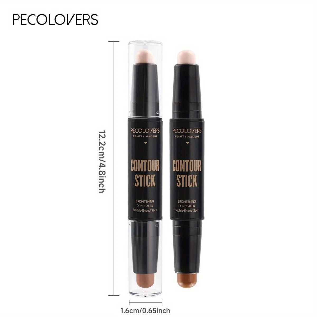 Double Head Contour Stick - Cream Concealer & Highlighter Makeup for Nose Sculpting and V Face Definition