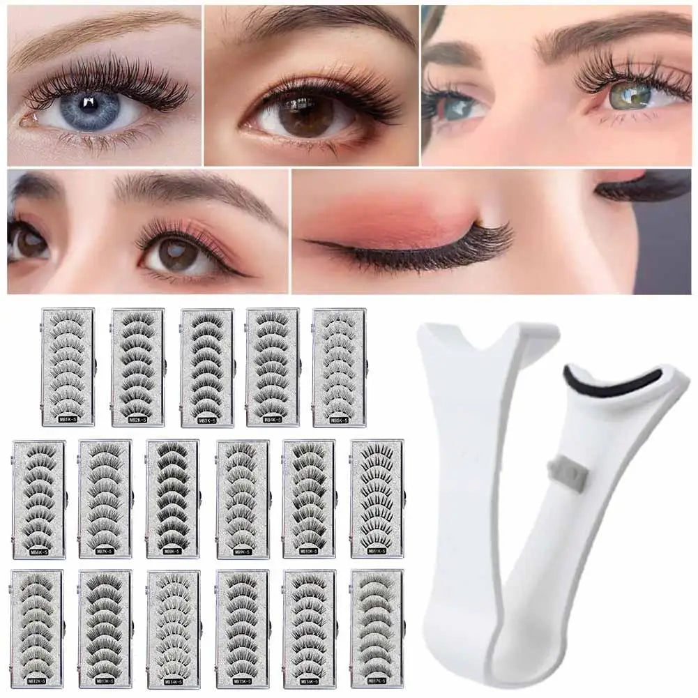 3D Natural Magnetic Eyelashes – 5 Magnetic Lashes with Handmade Gift Box, Reusable Extensions
