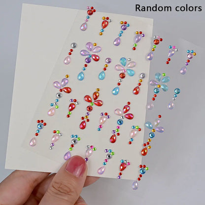 5D Face Diamond Gem Stickers - Colorful Rhinestone Body Makeup Tattoo for Festival, Nail Art & DIY Bling Style