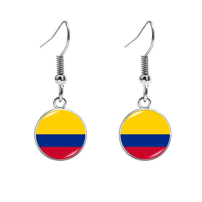 South & North America Flag Earrings - Patriotic Country Pride Drop Dangle Jewelry Gifts for Women